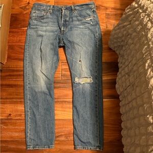 Levi’s 501 Original Distressed‎ Straight Leg Jeans M Wash tag waist 33 (0355)